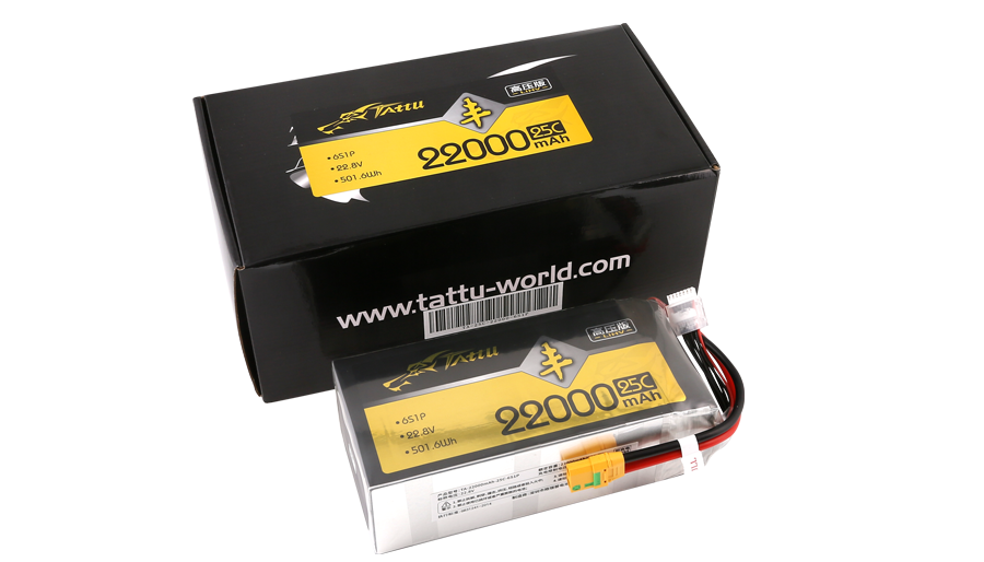 TATTU豐高壓版軟包22000mAh無人機(jī)電池25C 22.8V 6S1P XT90-S